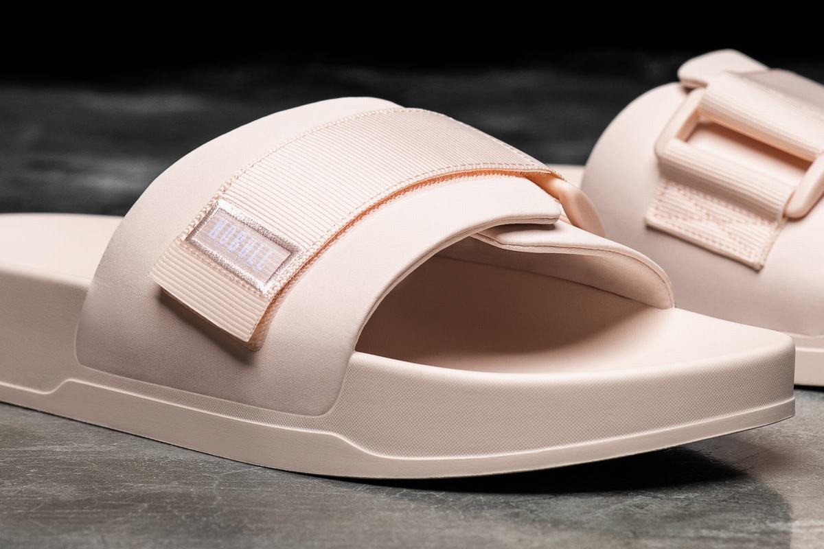 Nobull Adjustable Men's Slides Pink | Australia (NY8916)